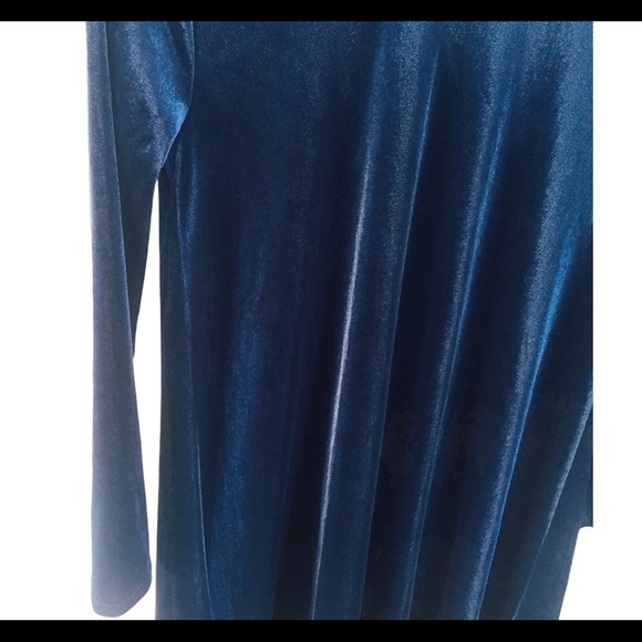 OLD NAVY Long Sleeve LS Velvet Swing Dress With Round Neck Blue Size Small - Picture 7 of 12